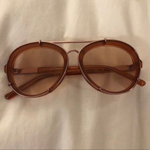 LINDA FARROW X 3.1 PHILLIP LIM AVIATOR SUNGLASSES